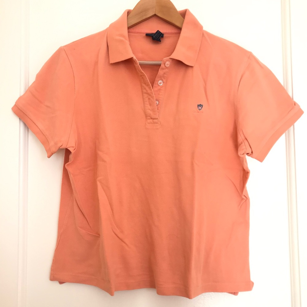 womens salmon collared t-shirt